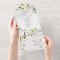 Blush Floral Traditional Wording Quinceañera