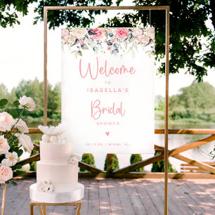 Blush Floral   Watercolor Welcome Sign Poster