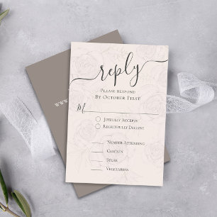 Blush Floral Wedding Classic Reply Enclosure Card