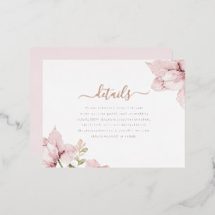 Blush Floral Wedding Details Enclosure Card