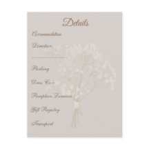 Blush Floral Wedding Details, Guest Information