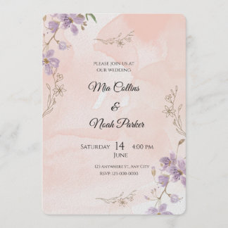 Blush Floral Wedding Invitation – Elegant Template