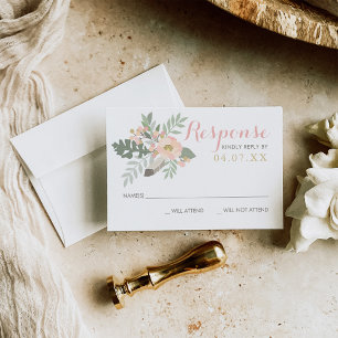 Blush Floral Wedding Response