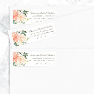 Blush Floral Wedding Return Address Label