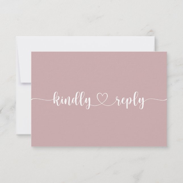 Blush Floral Wedding RSVP Card (Back)