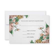Blush Floral Wedding RSVP Response Card