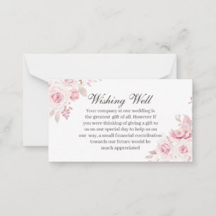 Blush Floral Wedding Wishing Well Enclosure Card
