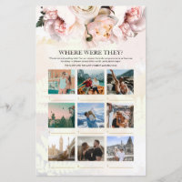 Blush Floral Where were they Bridal Game