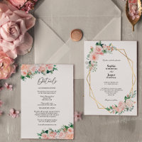 Blush Floral White Simple All In One Wedding