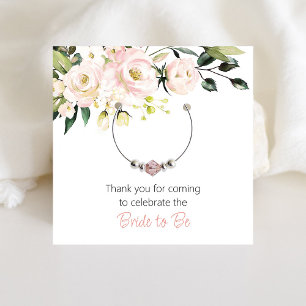 Blush Floral Wine Charm Tag Thank You Card