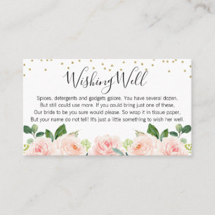 Blush Floral Wishing Well Bridal Shower Card