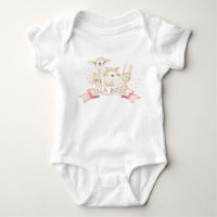 Blush Floral Woodland Animals Girl Custom Name