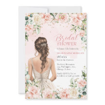 Blush Floral Wreath Bridal Shower Invitation 