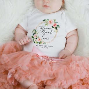 Blush Floral Wreath Flower Girl T-Shirt