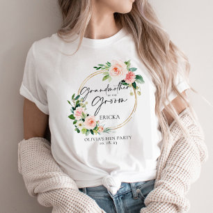 Blush Floral Wreath Grandmother Of The Groom T-Shirt