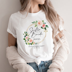 Blush Floral Wreath Sister Of The Bride T-Shirt