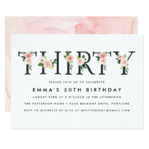 Blush Florals | 30th Birthday Party Invitation