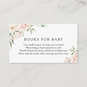 Blush Florals and Greenery Books for Baby Enclosur Enclosure Card