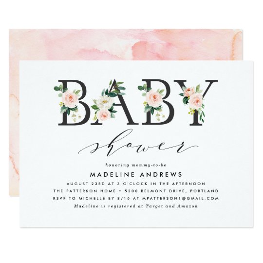Blush Florals | Baby Shower Invitation