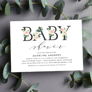 Blush Florals Baby Shower Invitation