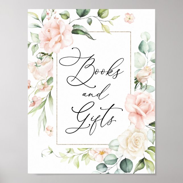 Blush Florals Books and Gifts Sign (Front)