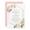 Blush Florals | Gold Frame Wedding Invitation