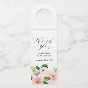 Blush Florals   Personalised Wedding Bottle Tag