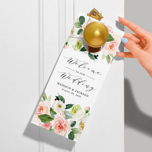 Blush Florals Wedding Welcome and Do Not Disturb Door Hanger