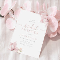Blush Flower Petals Elegant Bridal Shower