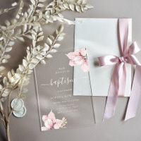 Blush Flower Petals Elegant Girls Baptism