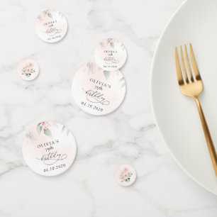 Blush Flowers, Pink Flowers, Boho, Birthday Confetti