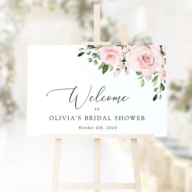 Blush Flowers, Pink Flowers, Bridal Shower Welcome Poster (Creator Uploaded)