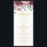 Blush Flowers Stripes & Gold Wedding Program<br><div class="desc">Blush Flowers Stripes & Gold Confetti Watercolor Floral Program With trendy brush script font! ~ Check my shop to see the entire wedding suite for this design!</div>
