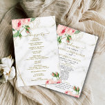 Blush Flowers Wedding Program<br><div class="desc">itinerary weddings,  ceremony programs,  wedding programs,  wedding vow renewal program templates,  example of wedding program,  wedding program template</div>