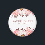 Blush Flowers with Custom Names Wedding Magnet<br><div class="desc">Make your wedding or special event unforgettable with this blush floral magnet featuring customisable names and date. Perfect as a wedding favour,  save-the-date,  bridal shower gift,  or anniversary keepsake,  this elegant magnet adds a romantic and personal touch your guests will cherish.</div>