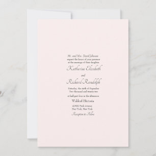 Blush Formal Wedding Parents One Venue  Invitation