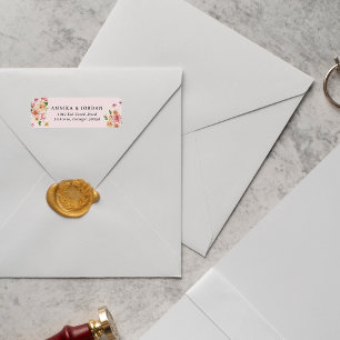 Blush Garden Blooms Botanical Return Address Label