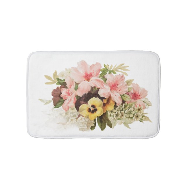 Blush Garden Floral Bath Mat  (Front)