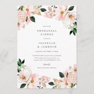 Blush Garden Spring Rehearsal Dinner Invite