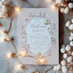 Blush Gingham Christmas Invitation