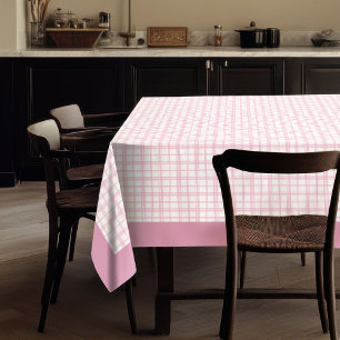 Blush Gingham Tablecloth in Soft Cottagecore Style