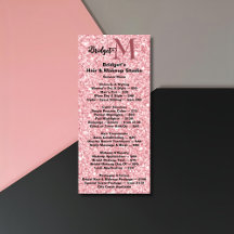 Blush Glitter Beauty salon monogram Price List 