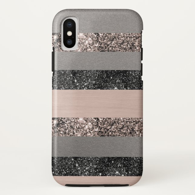 Blush Glitter Glam Stripes #1 #shiny Case-Mate iPhone Case (Back)