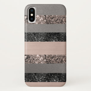 Blush Glitter Glam Stripes #1 #shiny iPhone X Case