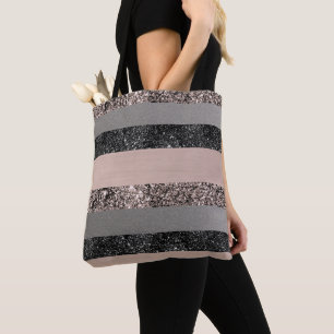 Blush Glitter Glam Stripes #1 #shiny Tote Bag