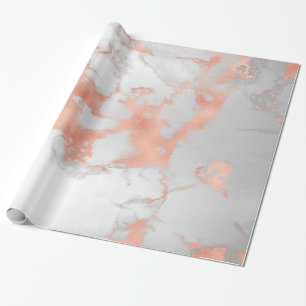 Blush Glitter White Pink Marble Glossy Wrapping Paper
