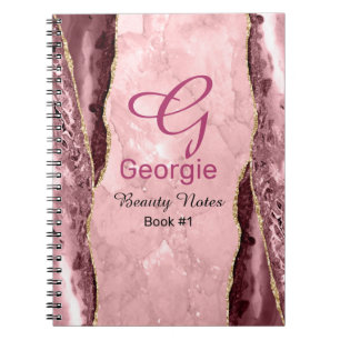Blush & Gold Agate Notebook