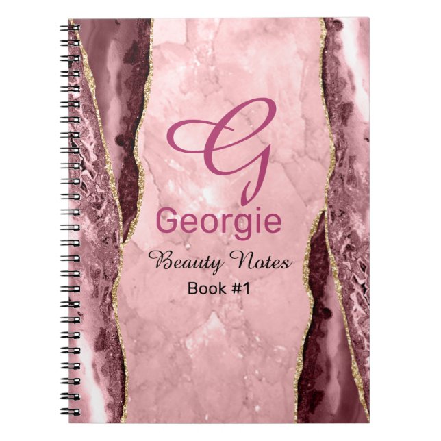 Blush & Gold Agate Notebook (Front)