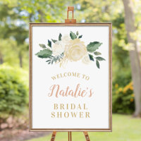 Blush Gold and Green Floral Bridal Shower Welcome