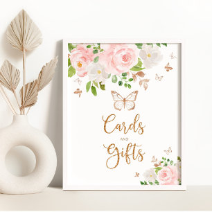 Blush gold butterfly cards and gifts poster